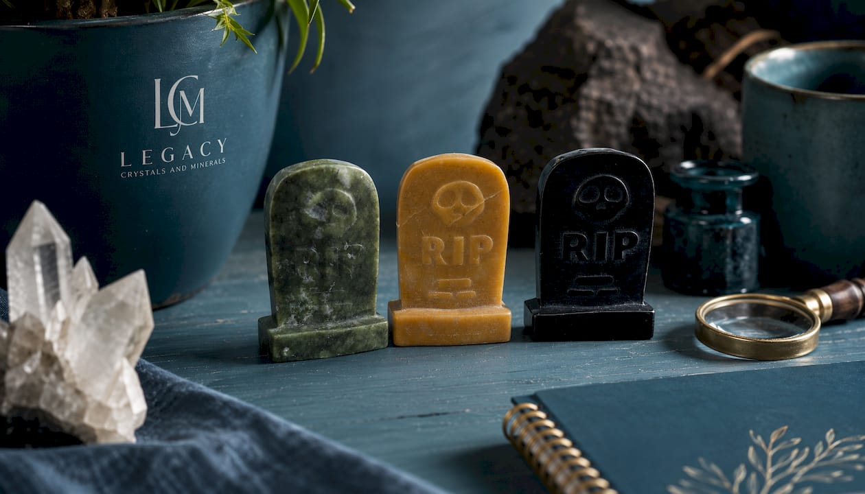 Crystal Tombstone / Gravestone - Carved Minerals