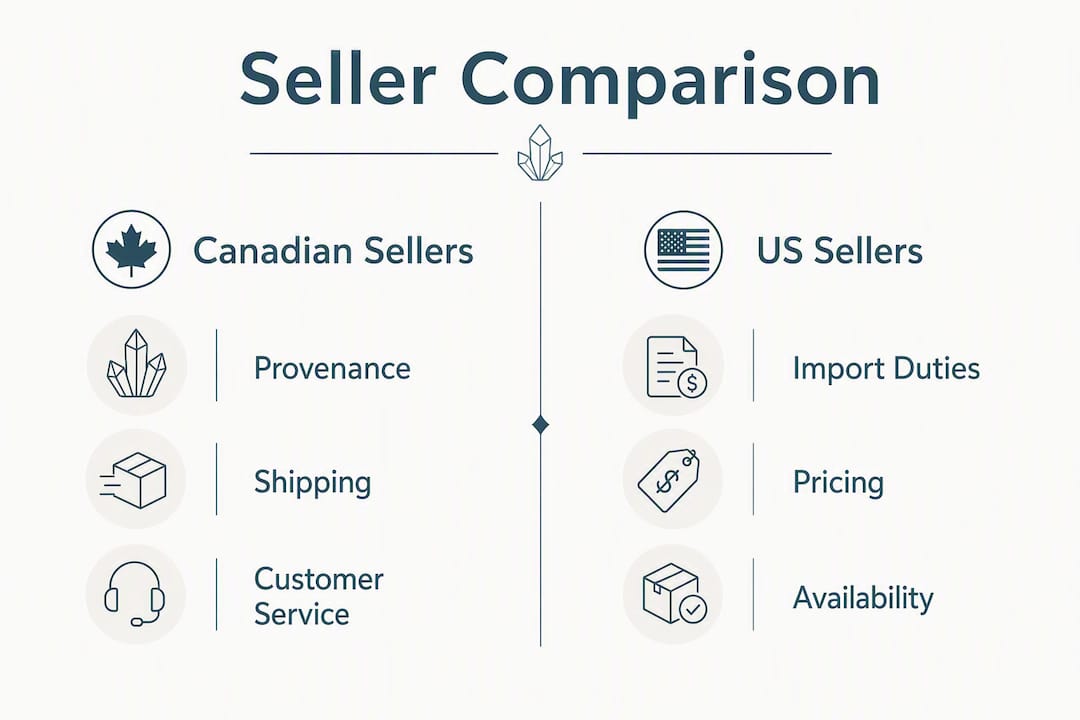 Infographic comparing Canadian and US crystal sellers