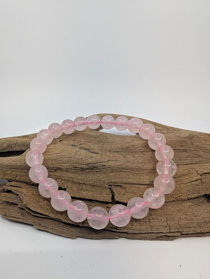 8mm Rose Quartz Bracelet — Heart-Centered Classic