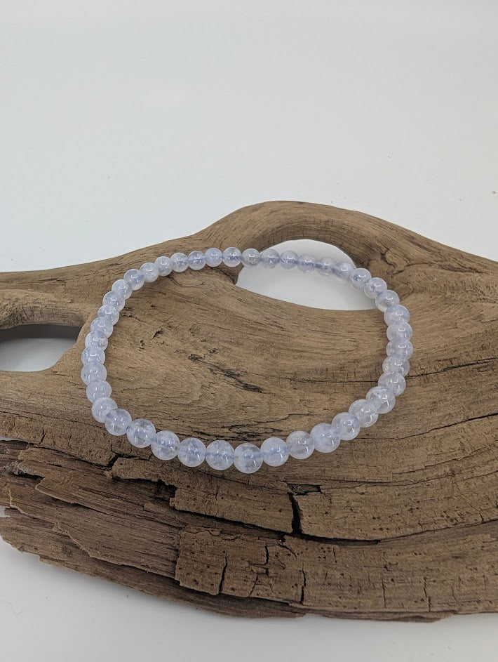 4.5 mm Snowflake Blue Lace Agate Bracelet