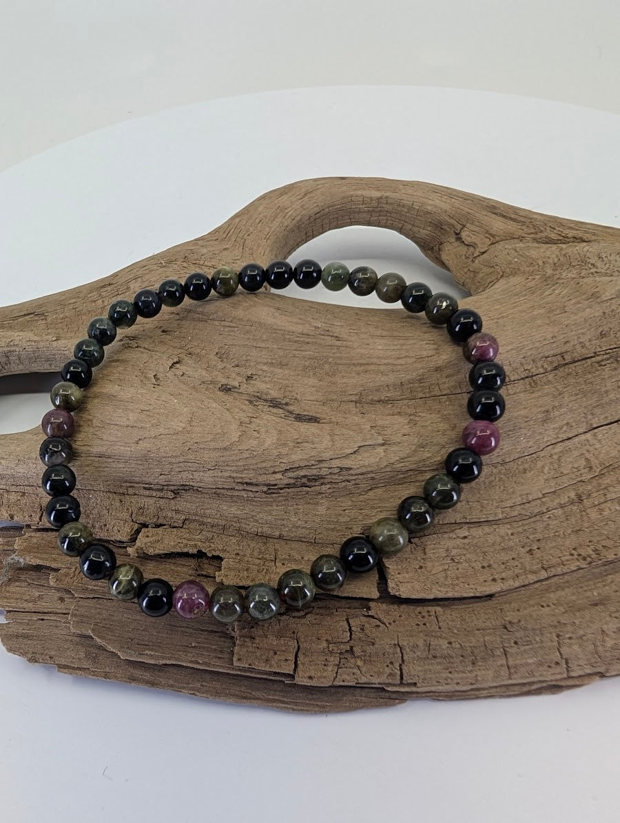 Multi-Color Tourmaline Bracelet – 4.5mm Natural Elbaite (Brazil)