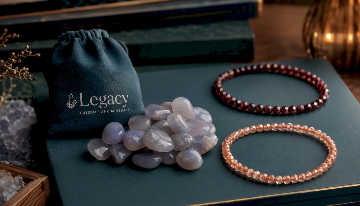 Faceted Peach Garnet Bracelet — 2.8 mm (0.11") Natural Gem Beads