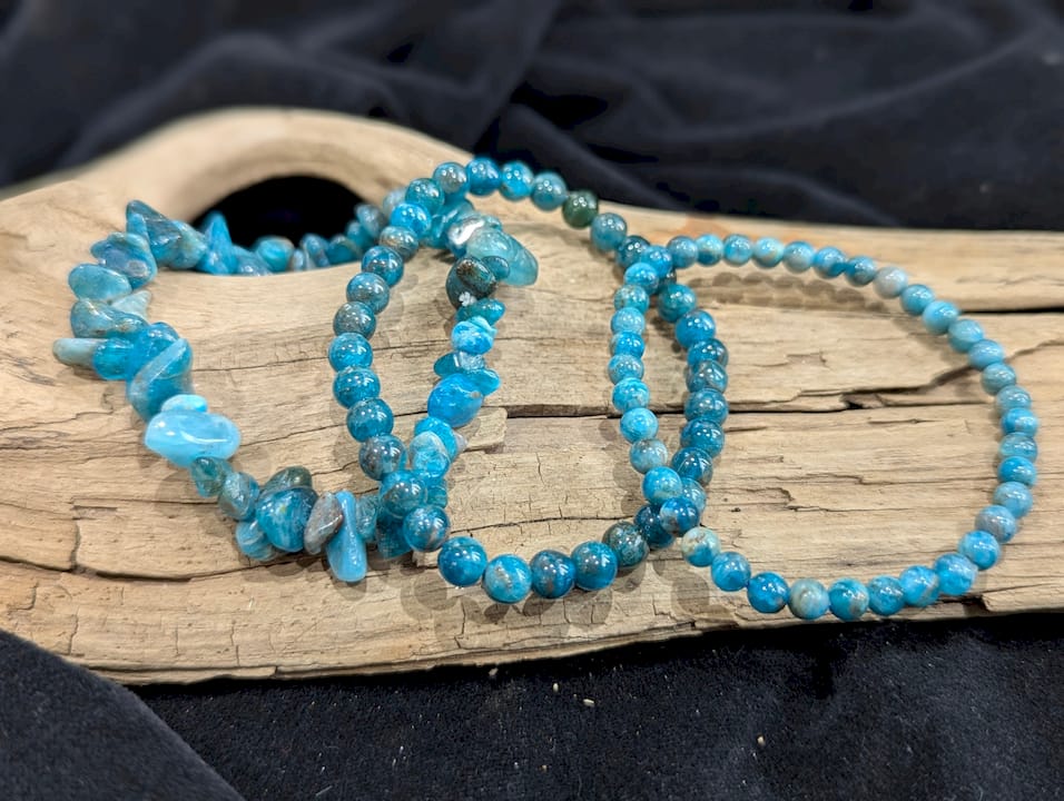 Blue Apatite Bracelets - from 3mm to 10mm beads