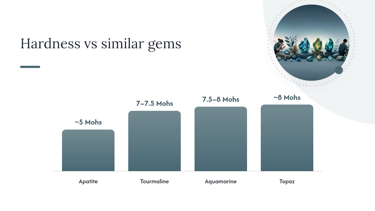 Hardness scale comparing apatite and similar minerals