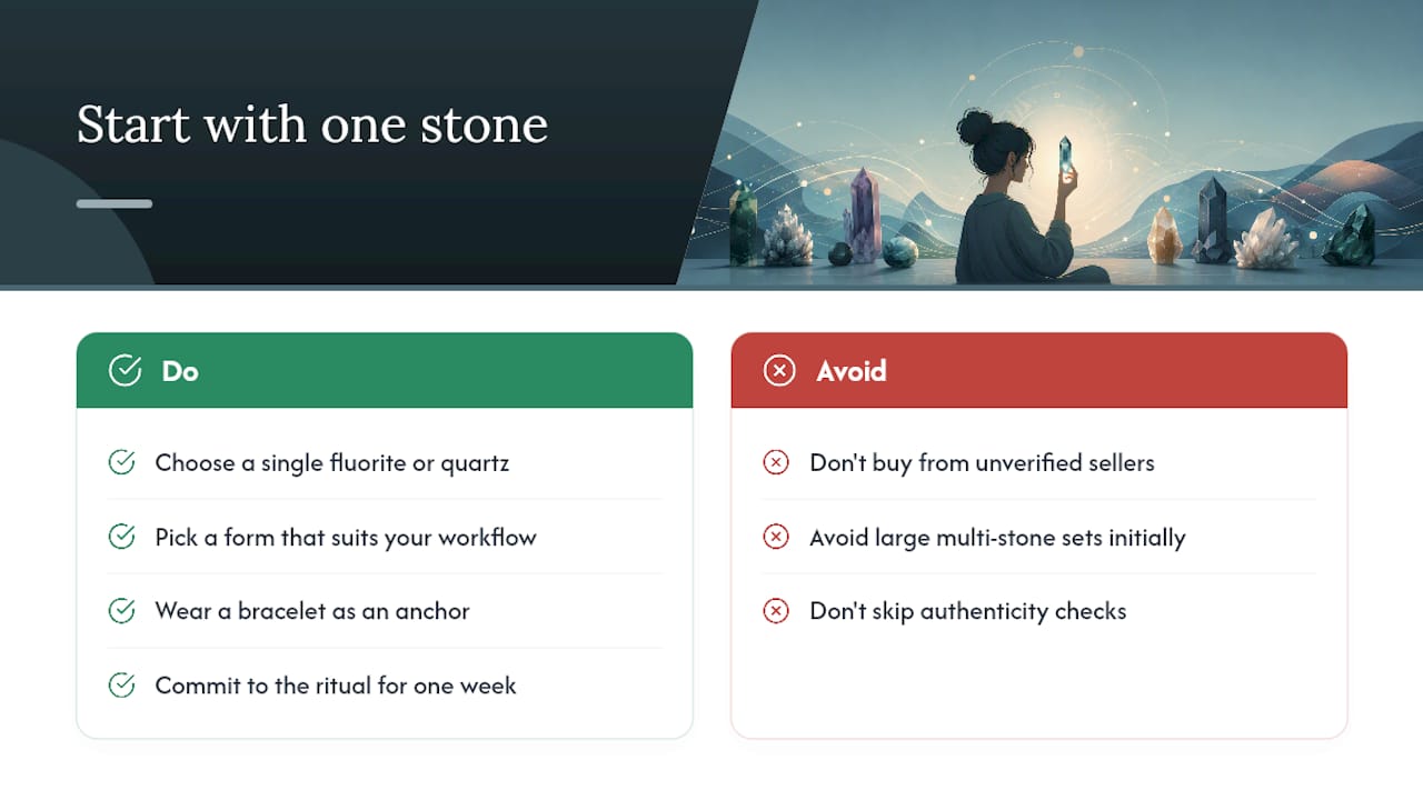 Start your focus ritual with Legacy Crystals and Minerals — overview diagram