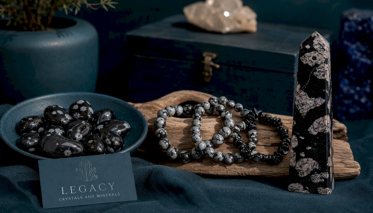 Snowflake Obsidian Tumbled Stone — AA Grade