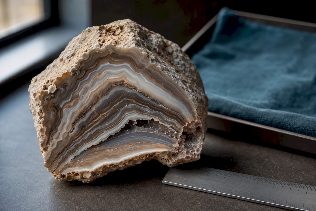 Cut-face rock reference for specimen comparison
