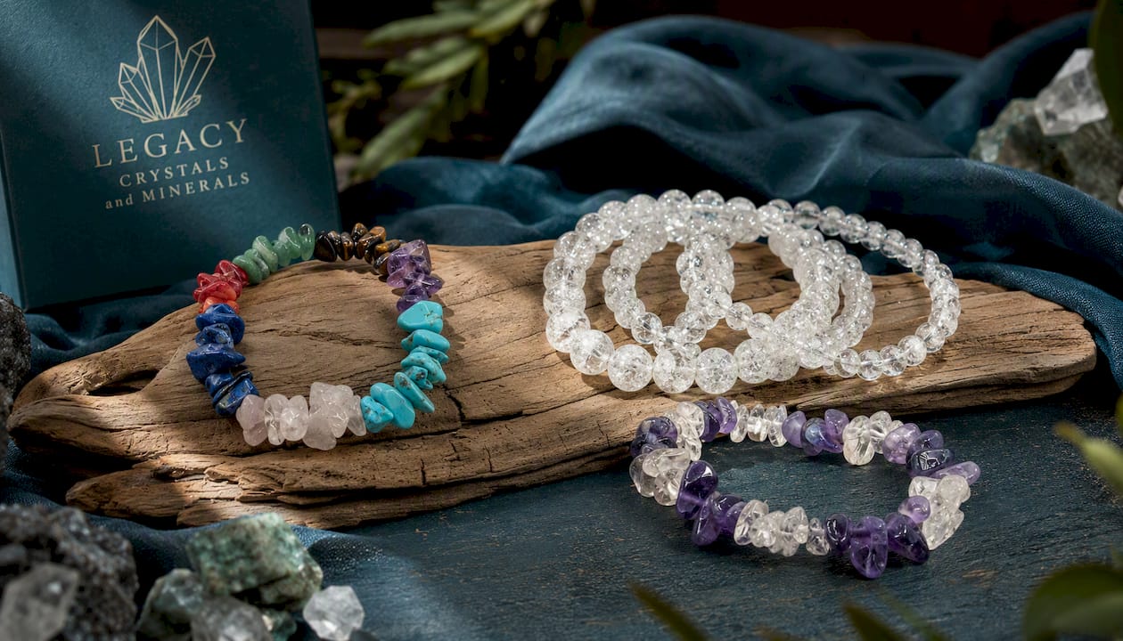 Mixed Crystal Chip Bracelet — Chakra Spectrum