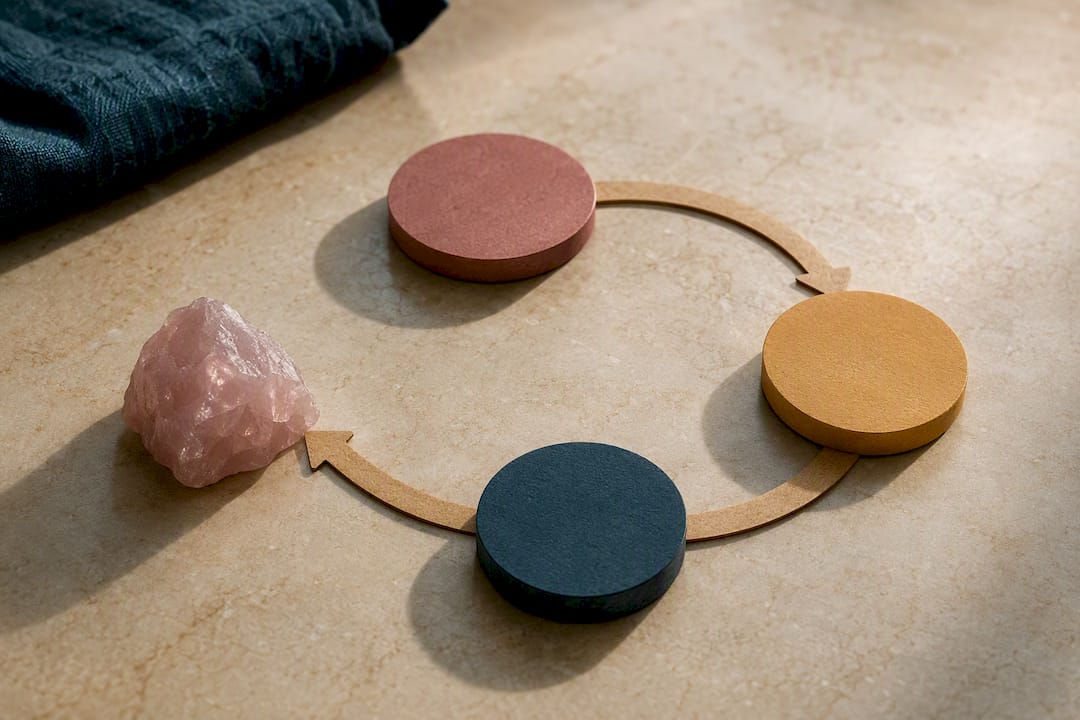 Illustration of crystal intention habit loop