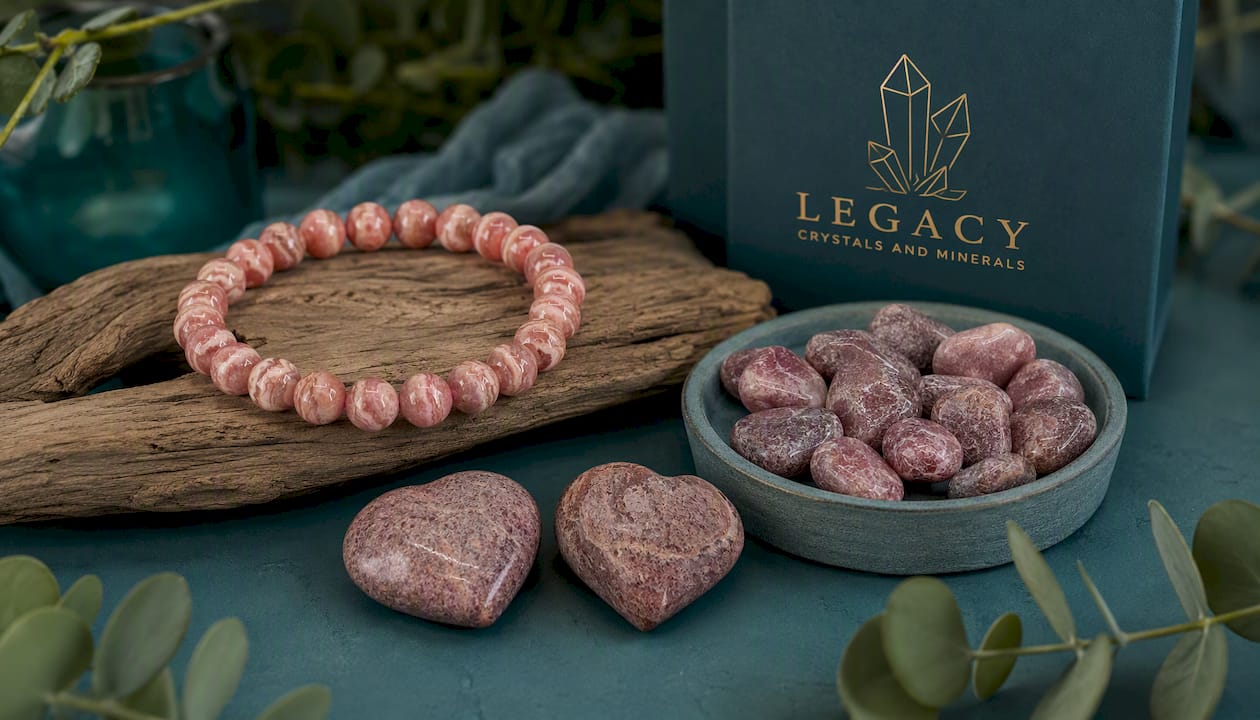 8mm HQ Rhodochrosite Bracelet – Natural Pink Banding & High Polish