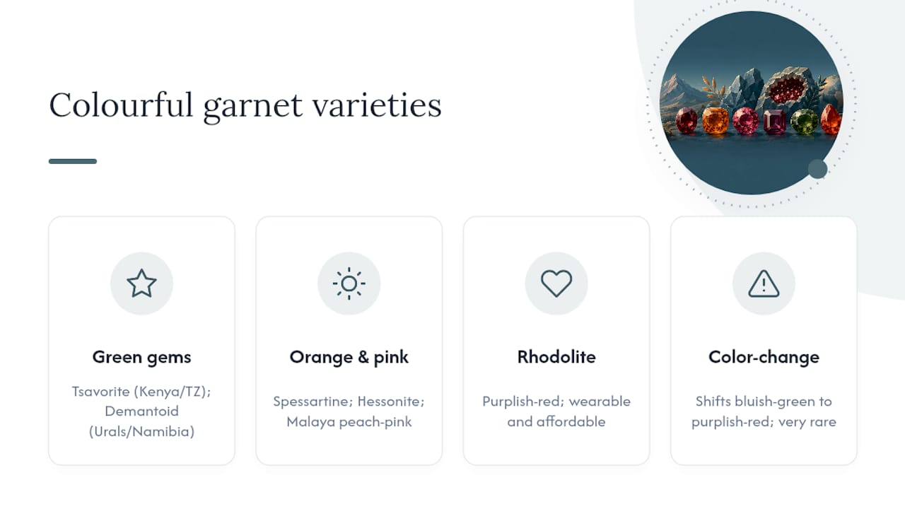 Colour and notable varieties worth knowing — overview diagram