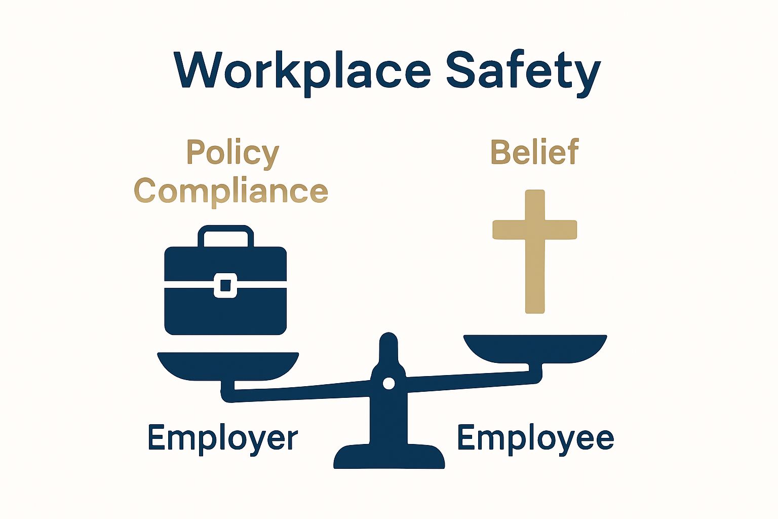 Infographic comparing employer policy with employee religious rights