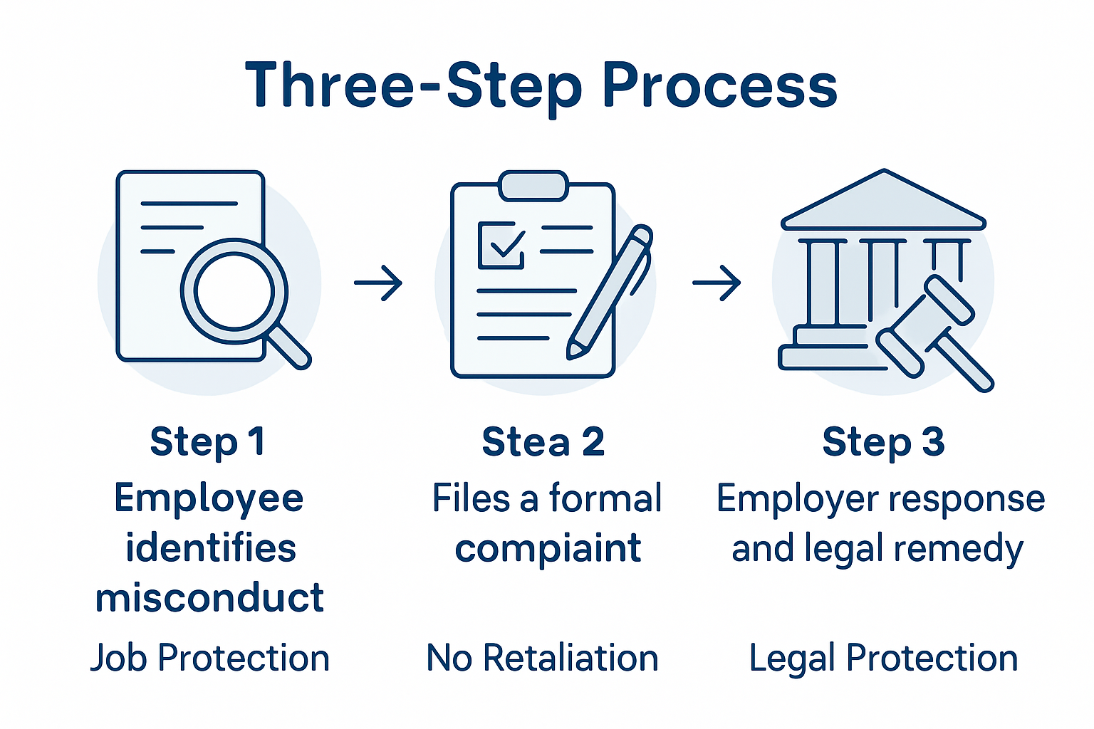 Retaliation reporting and remedy process infographic