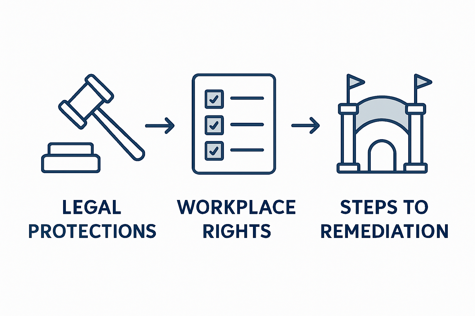 Infographic on employee legal rights process