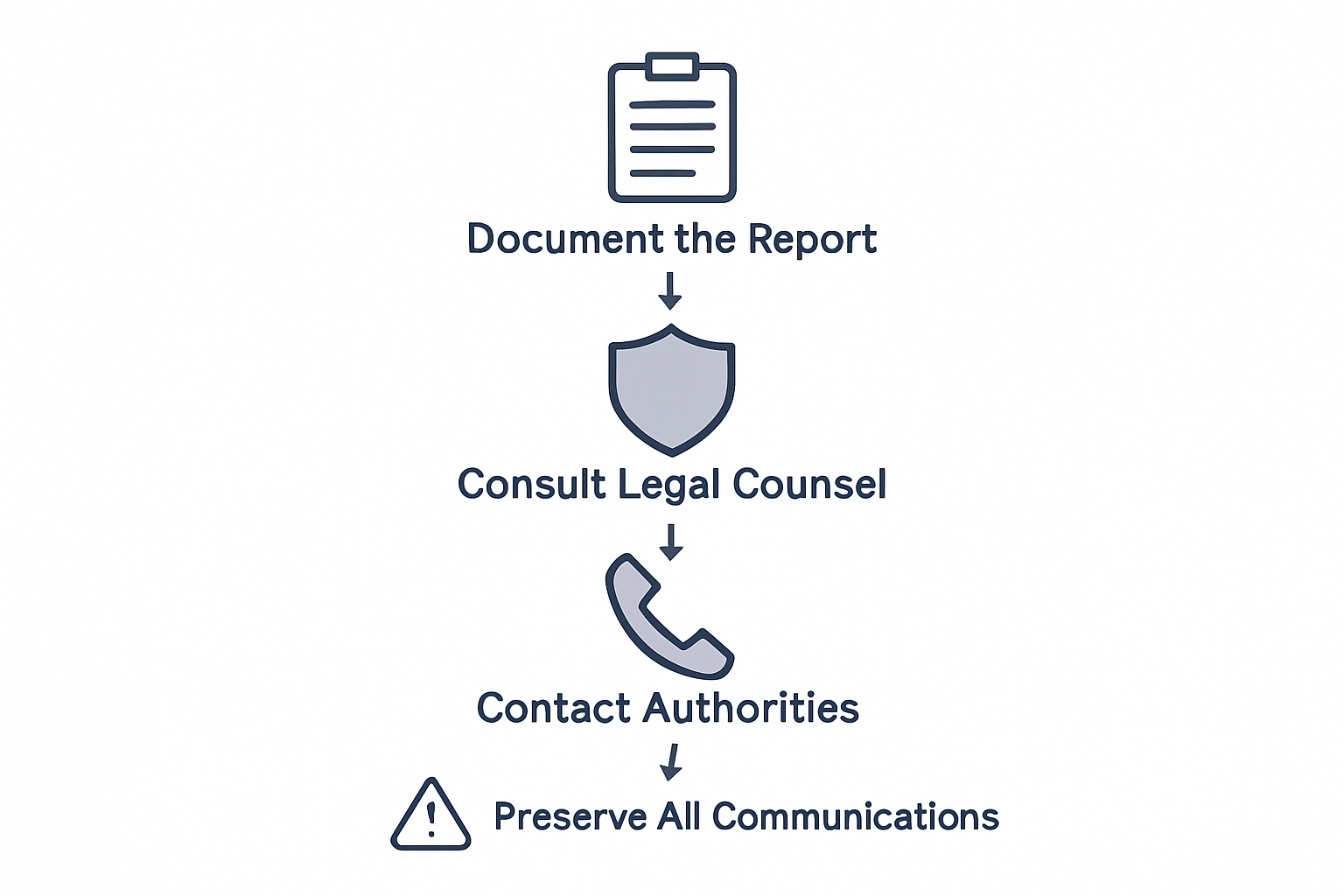 Infographic showing steps after reporting fraud