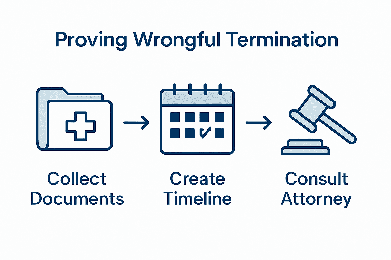 Infographic checklist proving wrongful termination