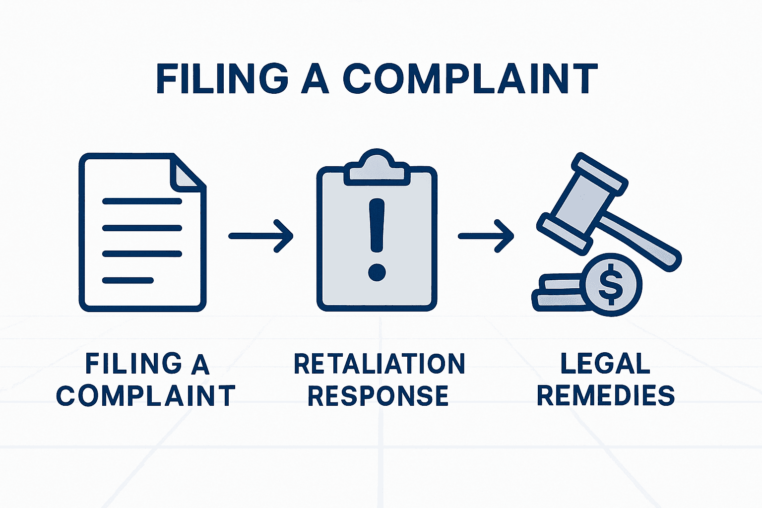 Infographic showing warehouse retaliation claim process steps
