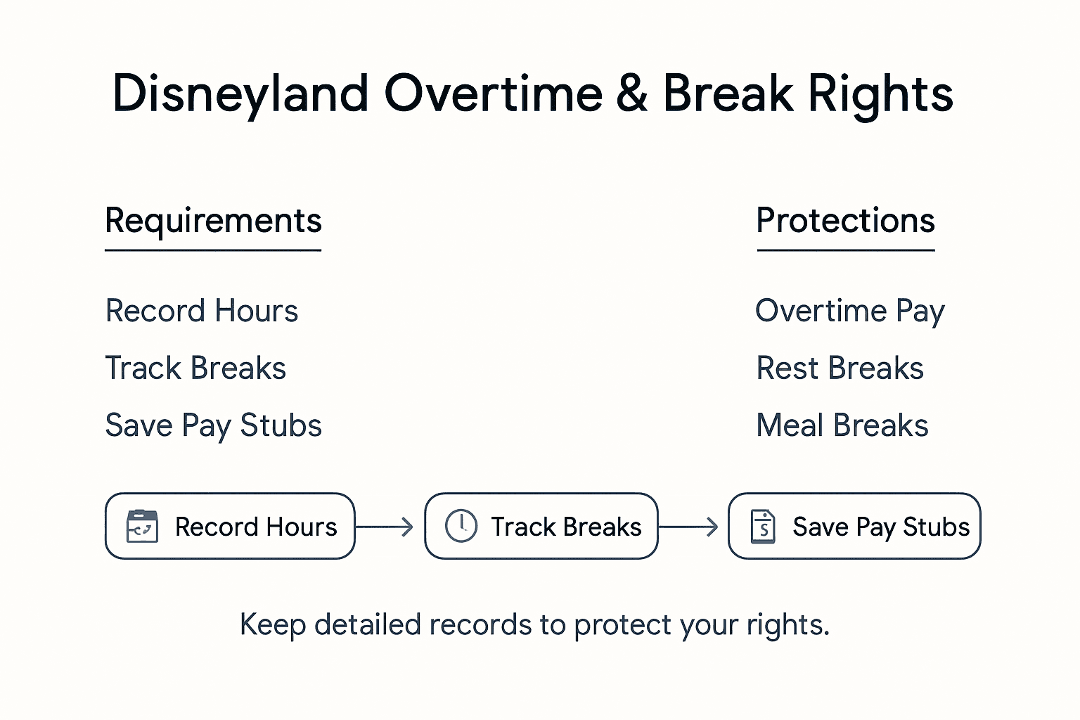 Infographic Disneyland overtime and break rights