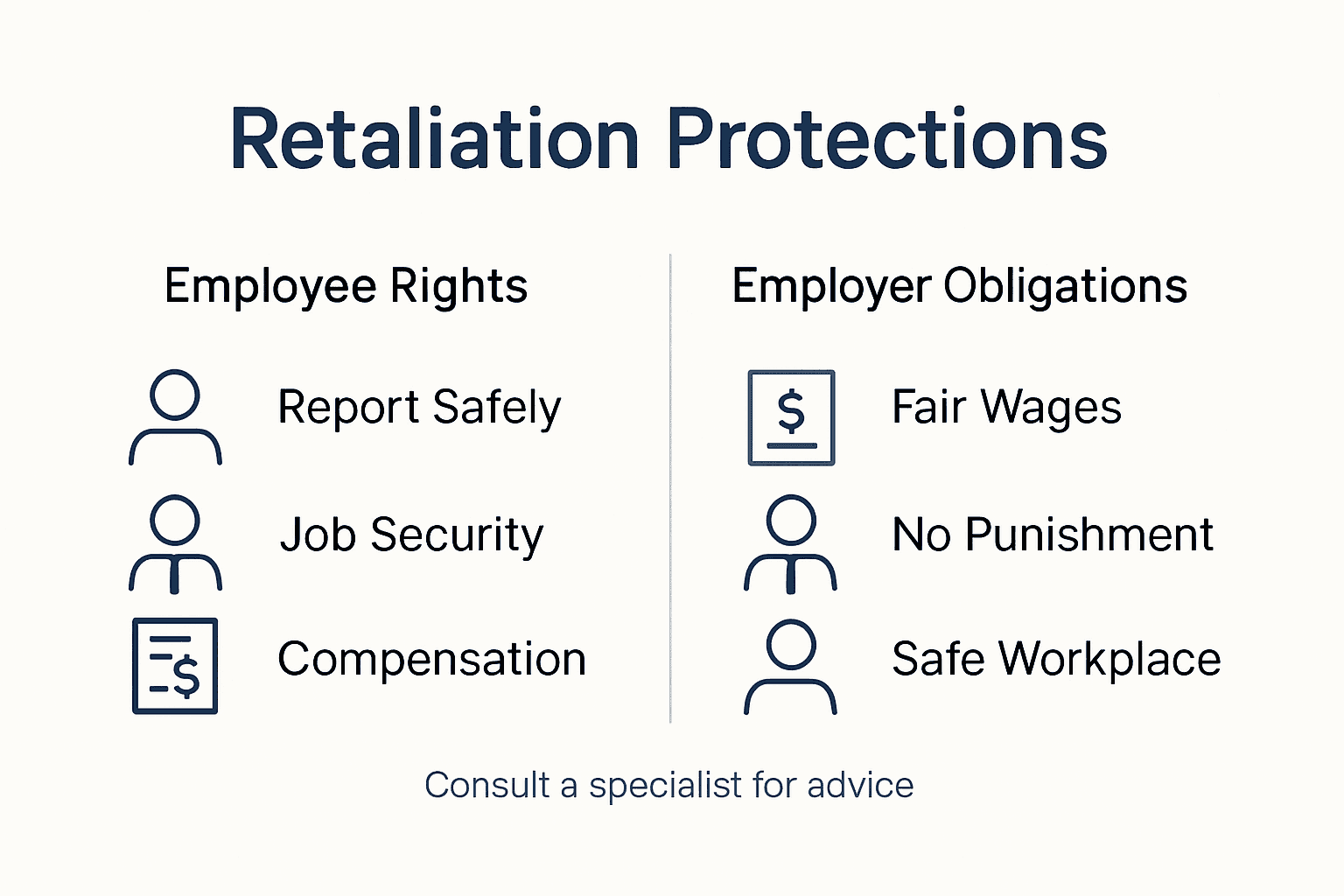 Infographic shows retaliation protections and rights