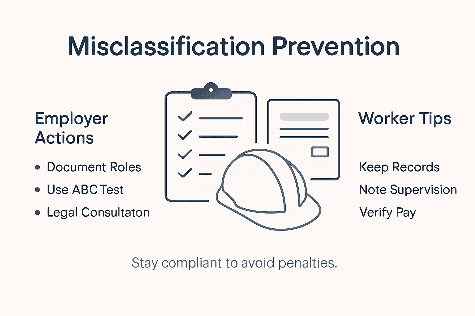 Infographic showing steps to prevent misclassification