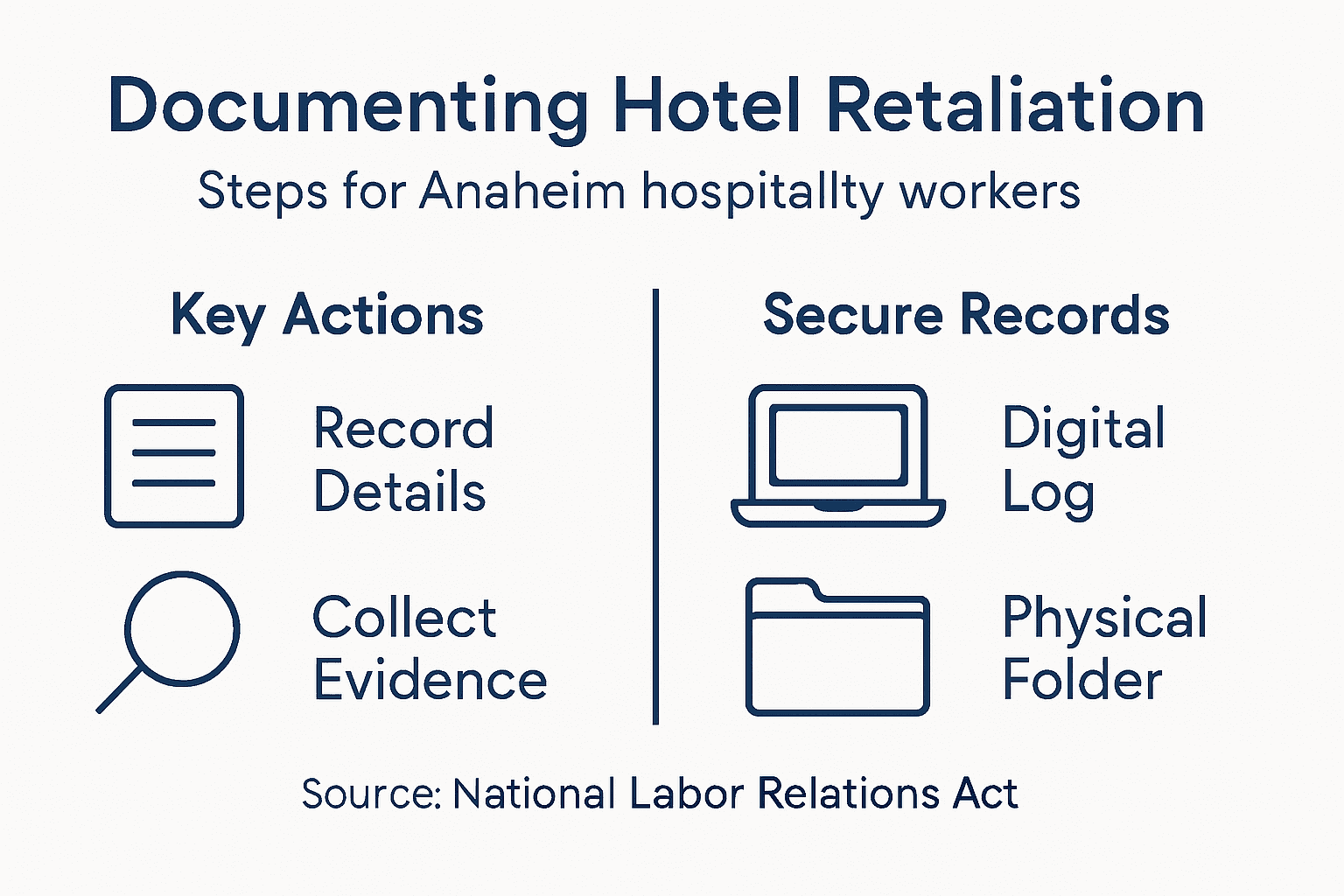 Infographic steps for hotel retaliation documentation