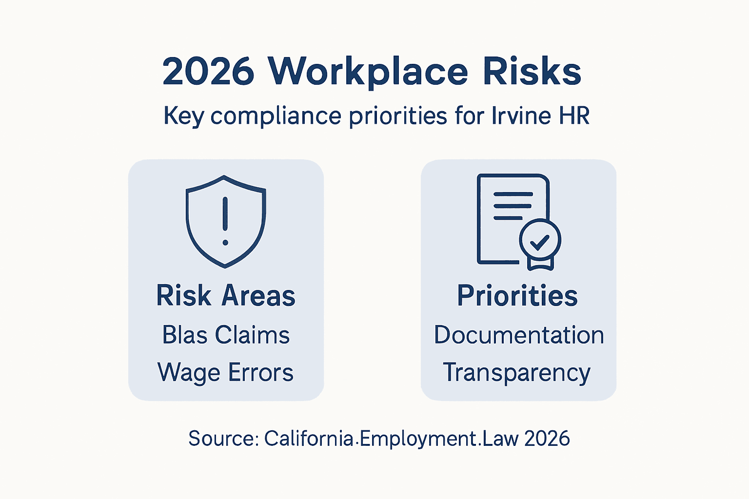Infographic showing 2026 legal risks and priorities