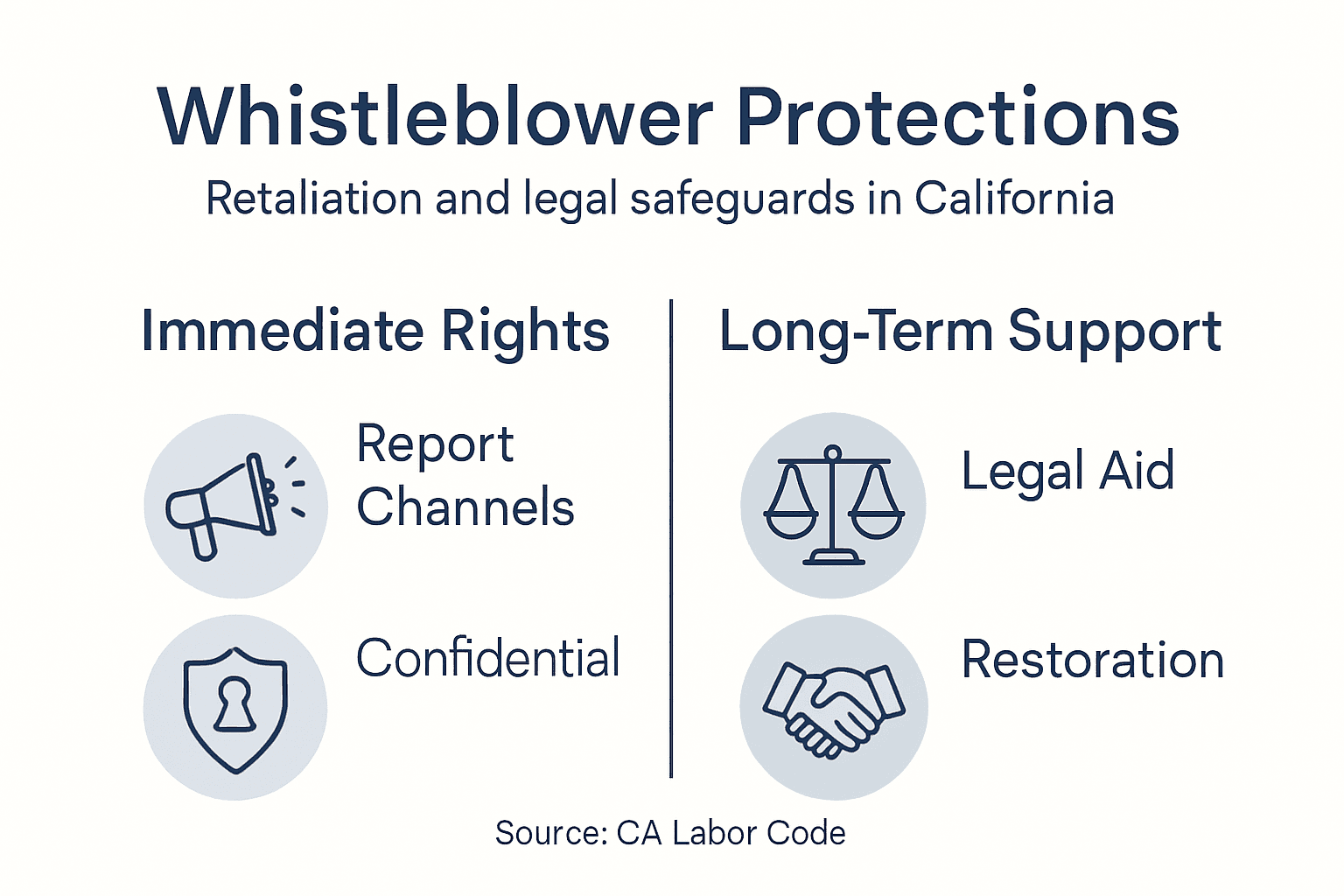 Infographic summarizes whistleblower protections in California