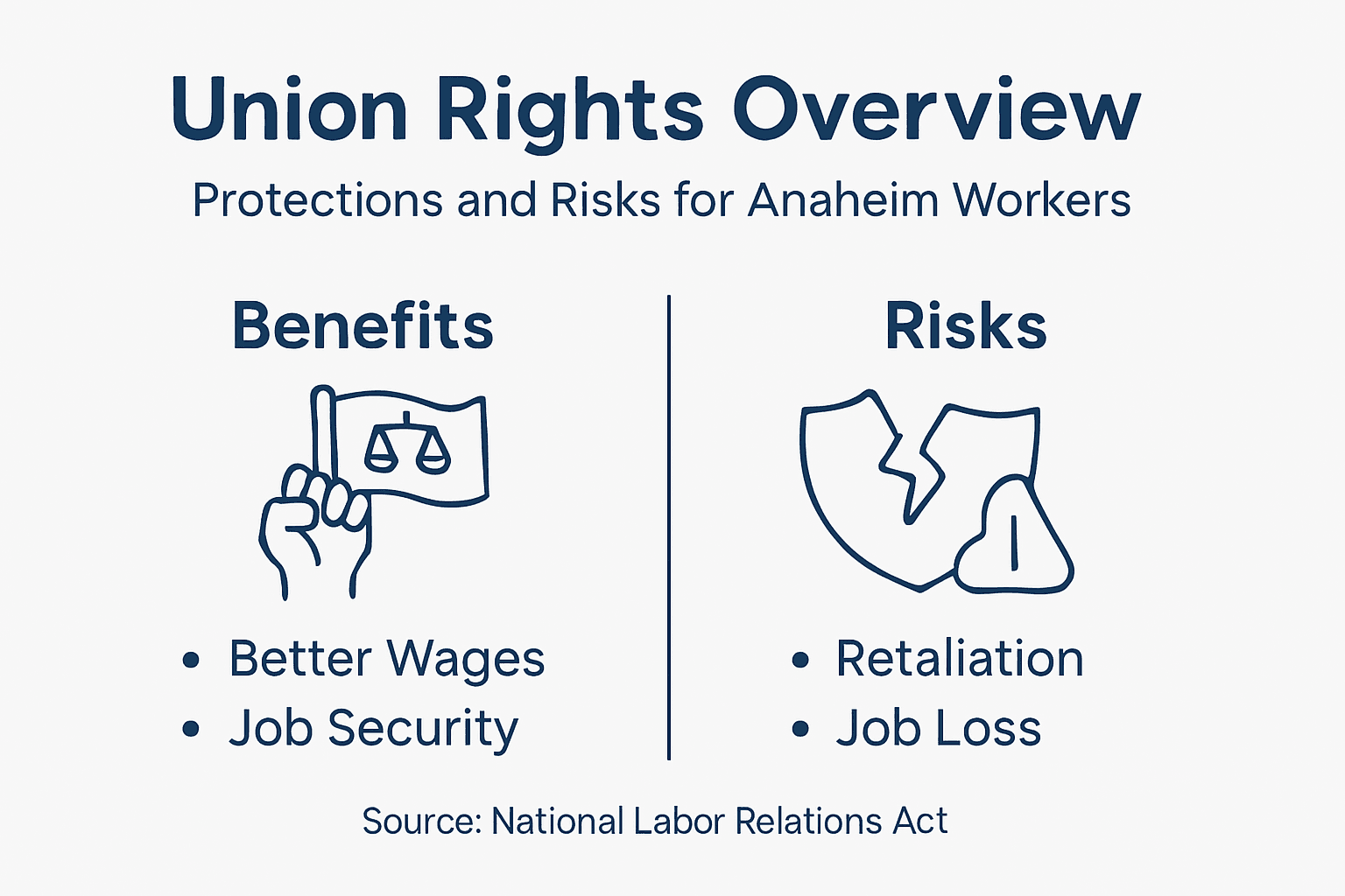 Infographic showing union rights key points