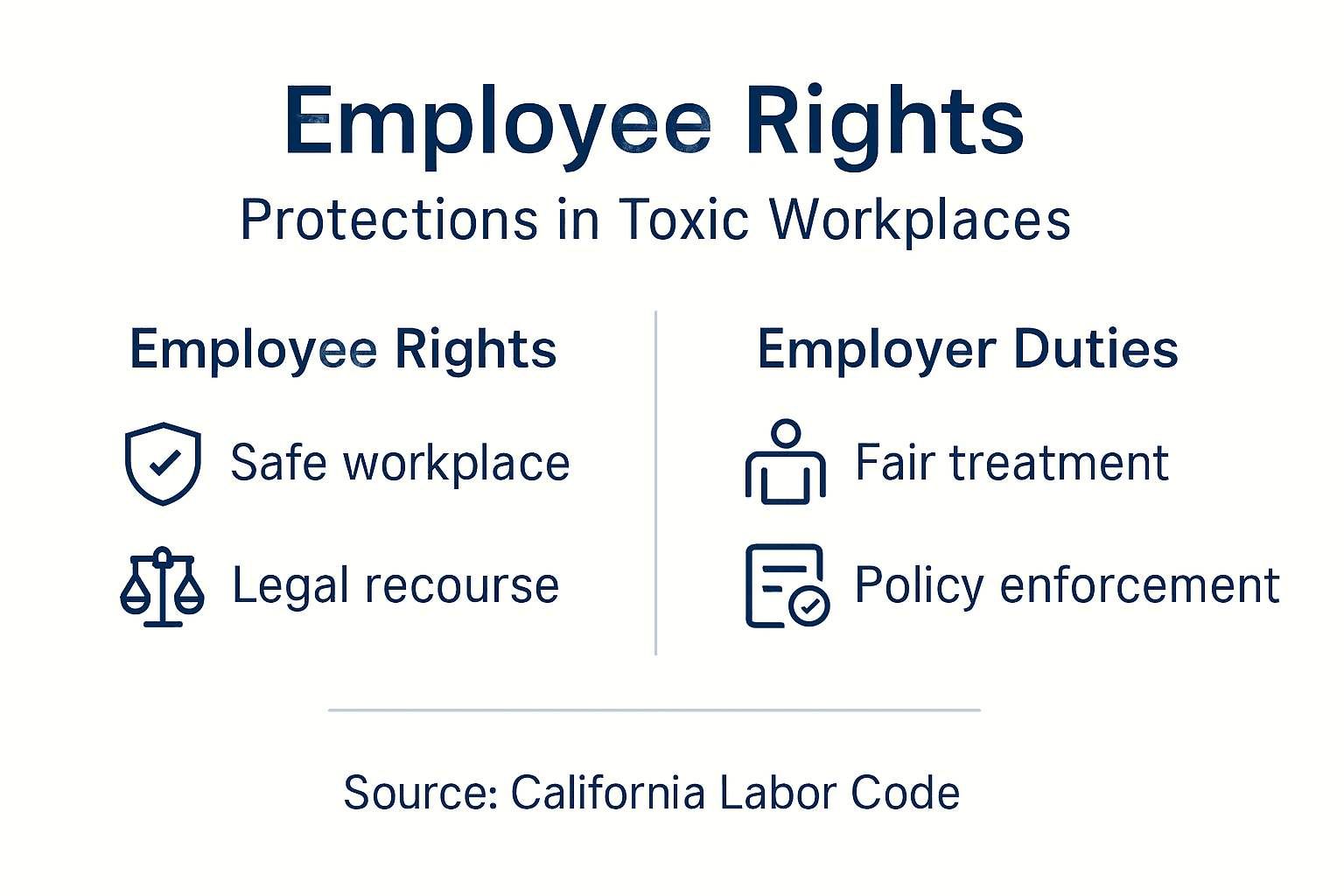 Infographic showing employee rights and employer duties