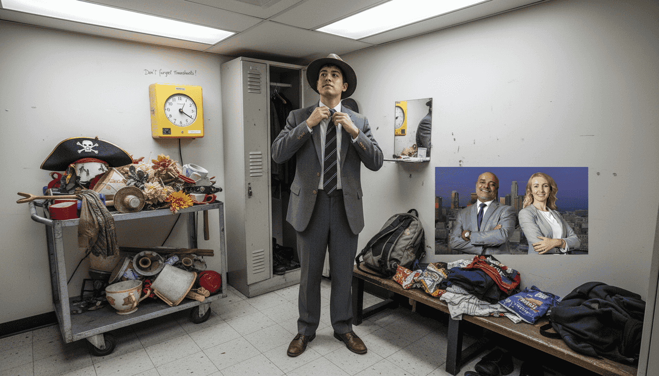 Disneyland cast member prepping before shift