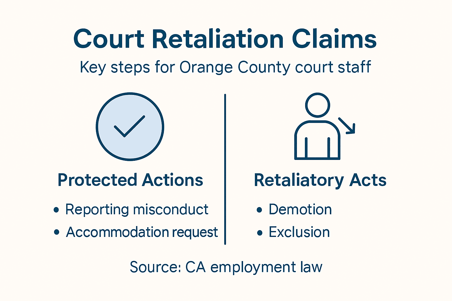 Infographic showing retaliation claim process and actions