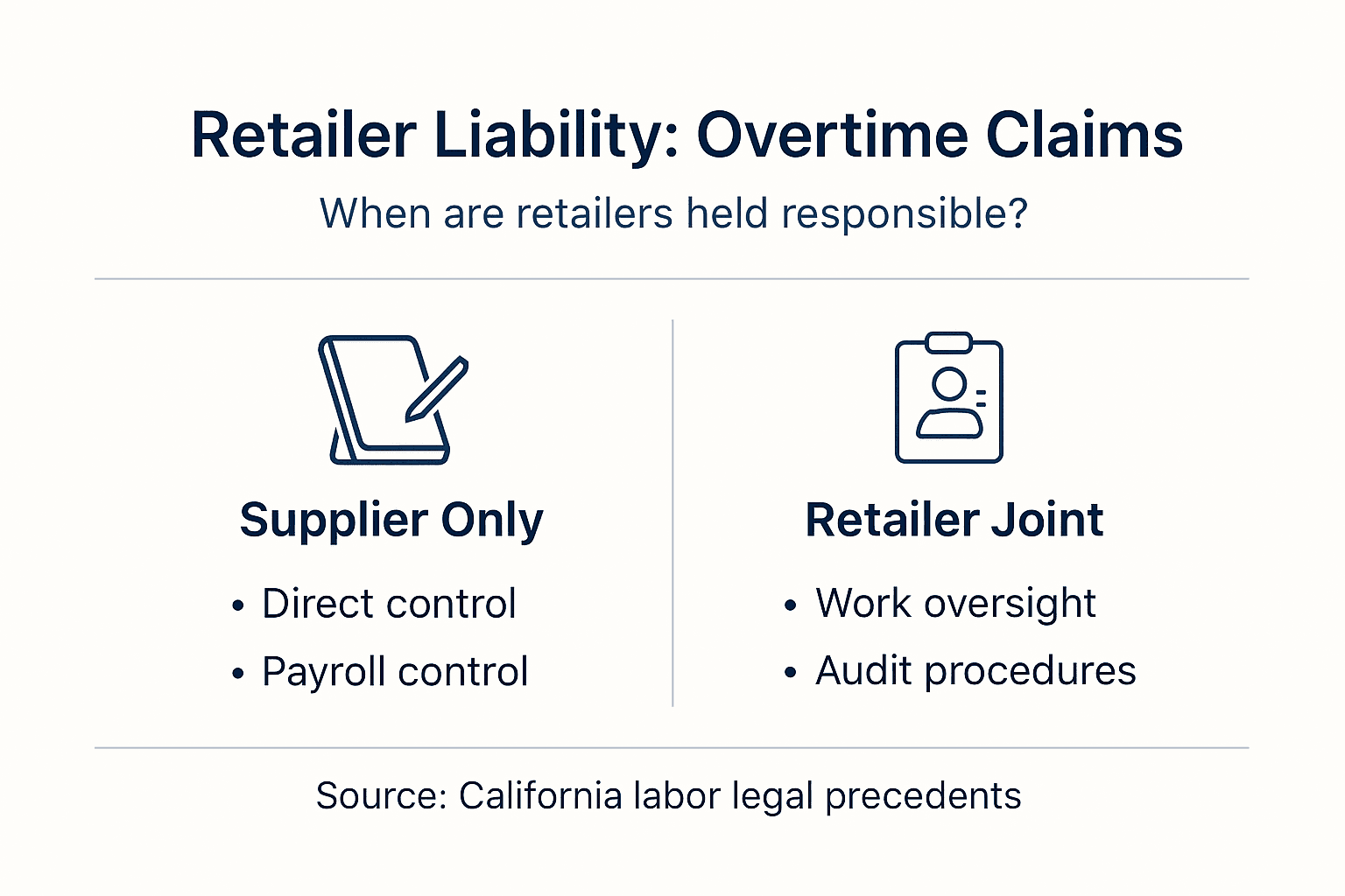 Infographic showing retailer liability categories
