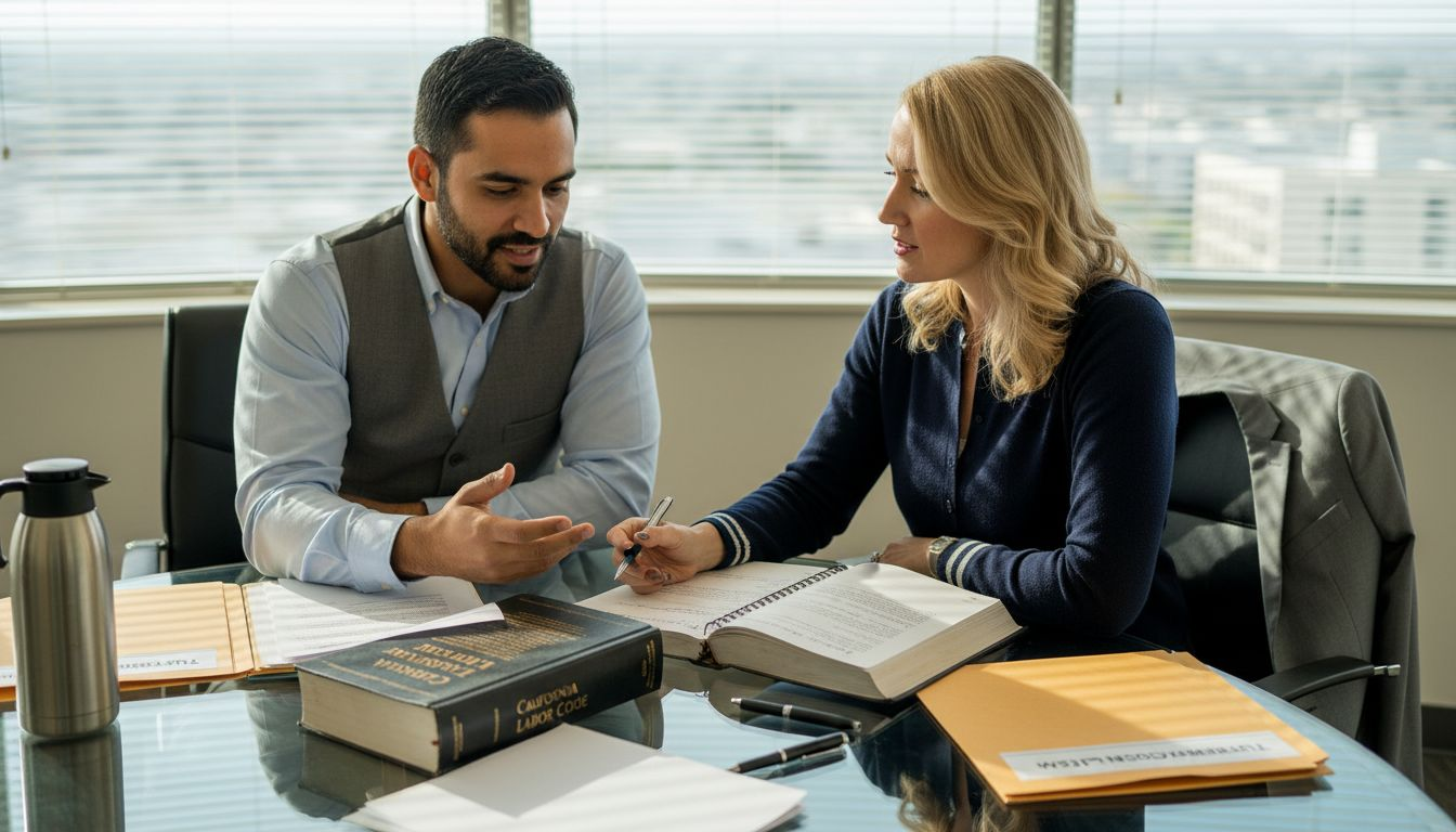 Attorney and client discuss commission dispute documents