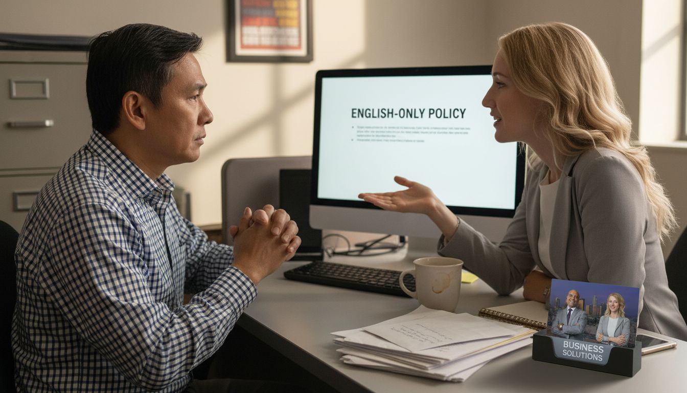 Employee and HR manager discuss language policy