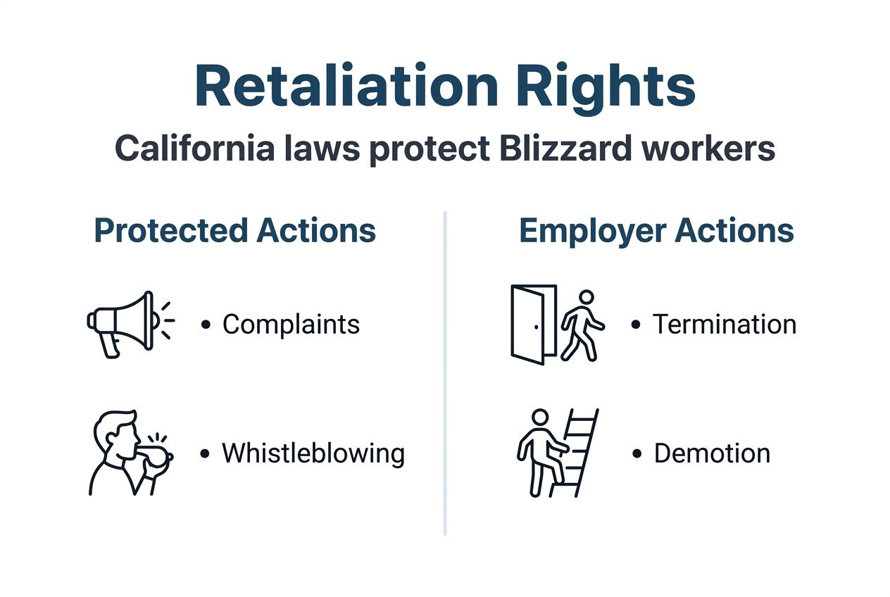 Infographic showing California retaliation rights overview