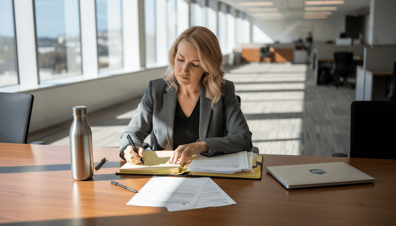 HR manager reviewing workplace retaliation complaint