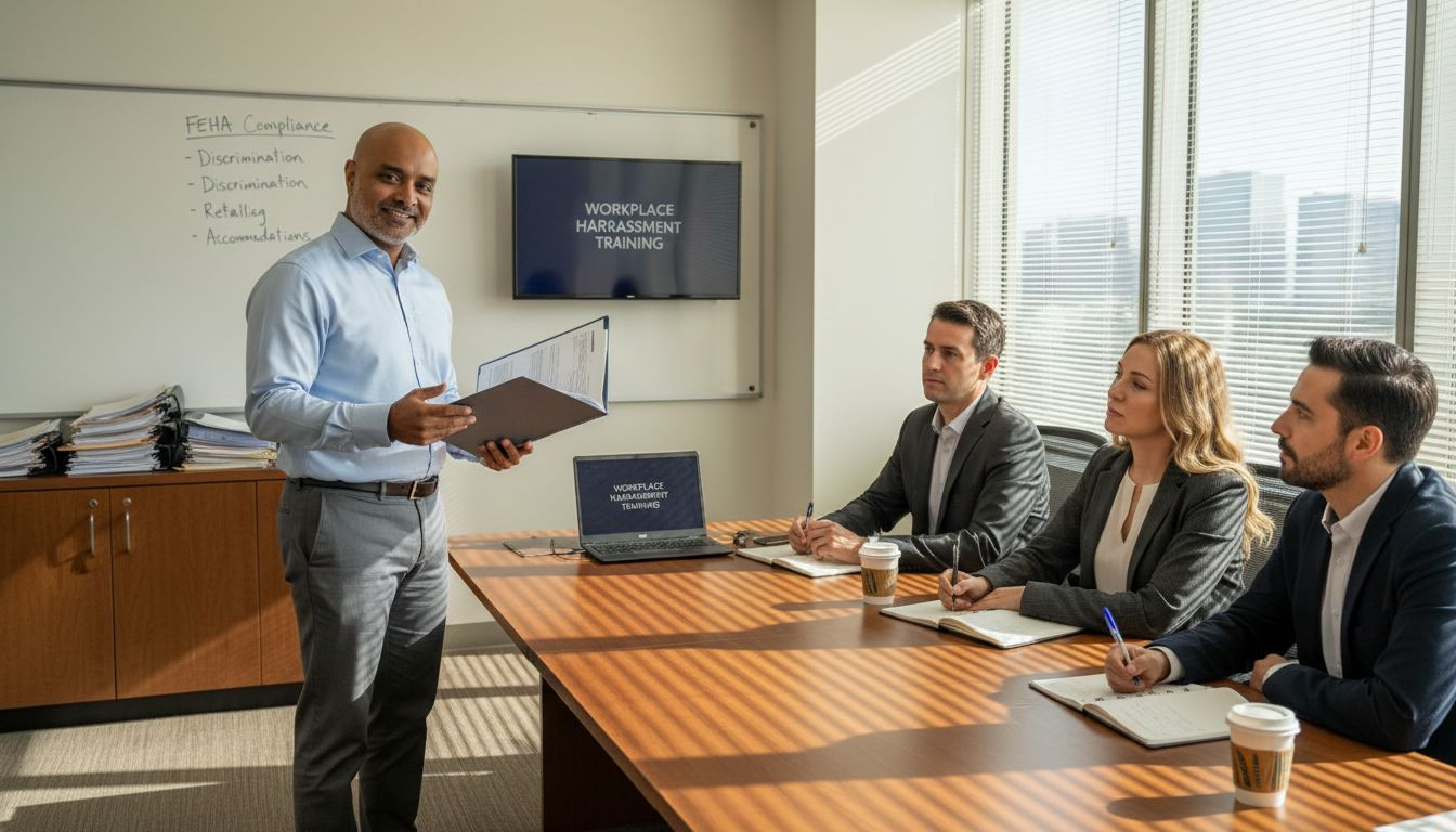 HR manager presenting workplace harassment training