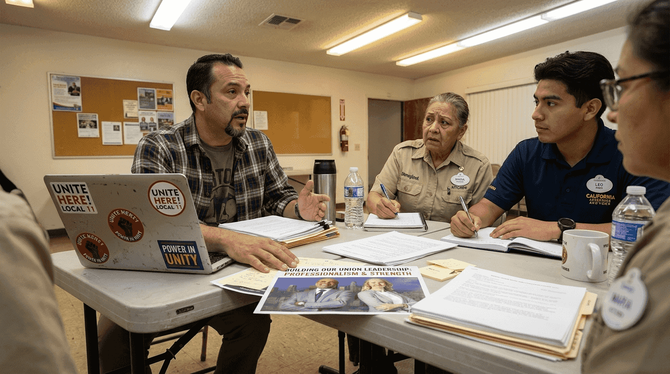 Disney union rep speaking to cast members