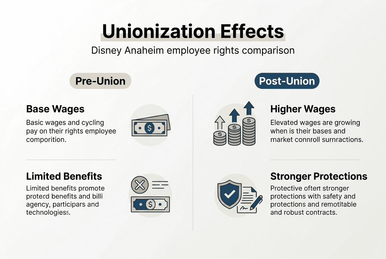 Infographic comparing pre- and post-union benefits