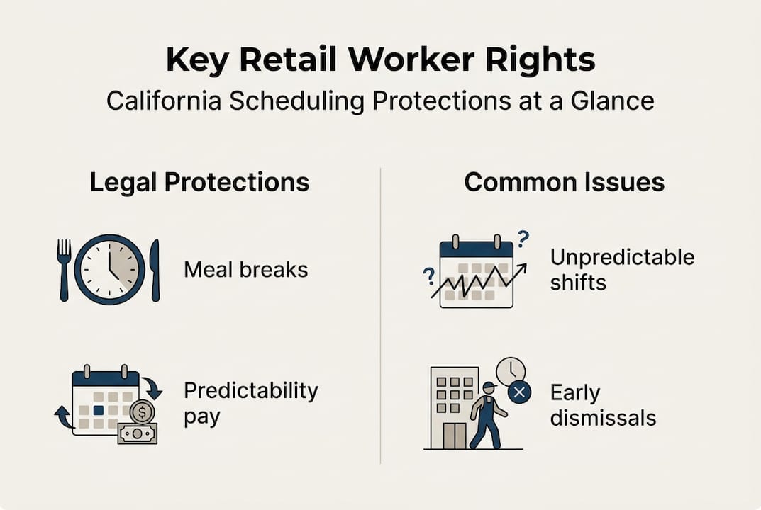 Infographic of retail worker rights and issues