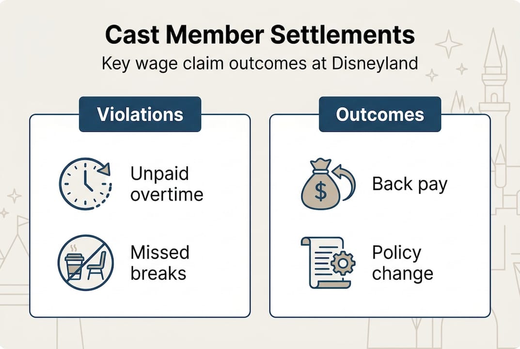 Infographic on Disneyland cast member settlements