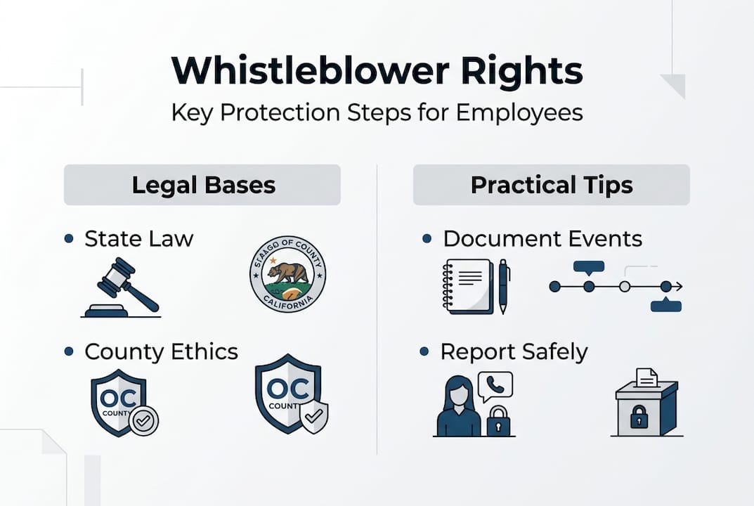 Infographic showing key whistleblower protection steps