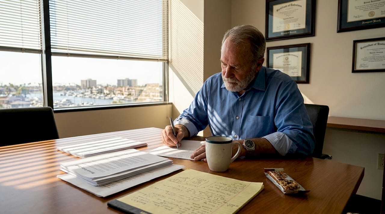 Board member making notes on bonus policy draft