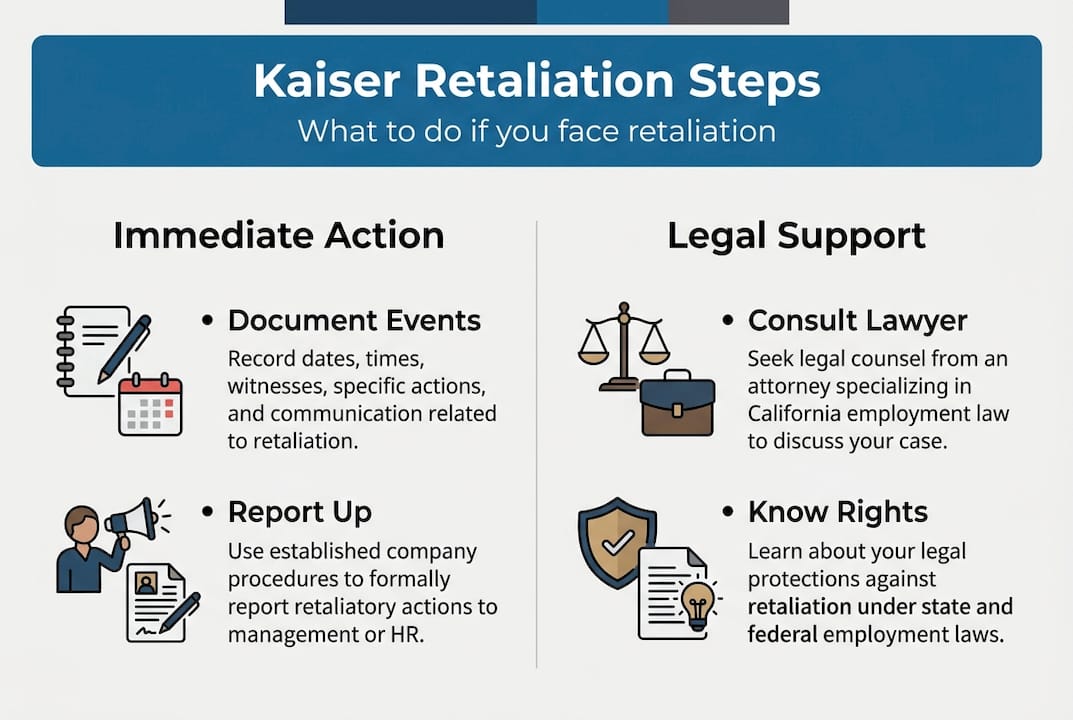 Infographic outlining retaliation claim steps
