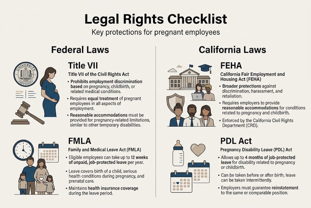Infographic legal rights for pregnant employees