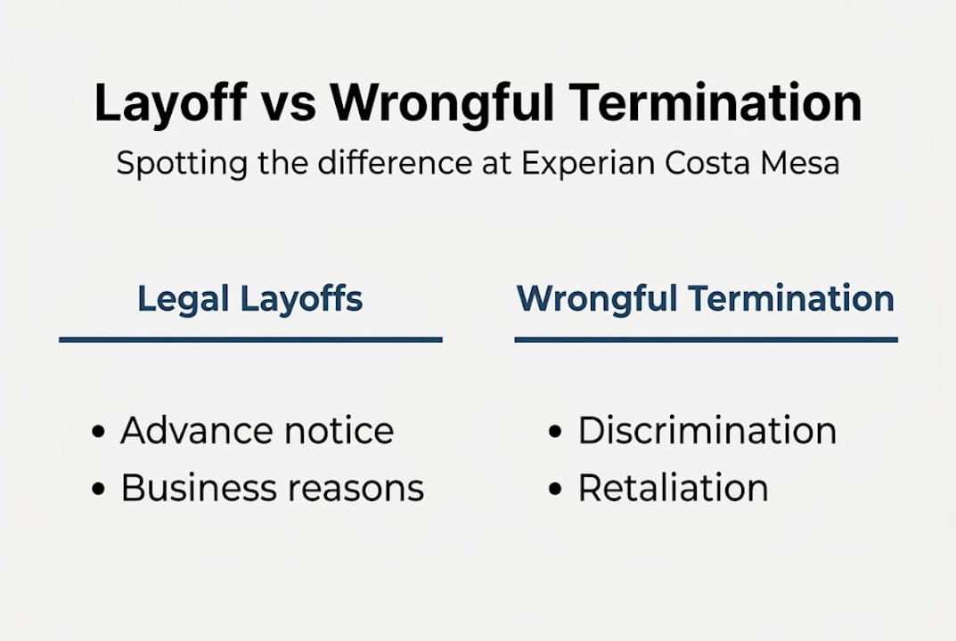 Infographic showing layoff vs wrongful termination
