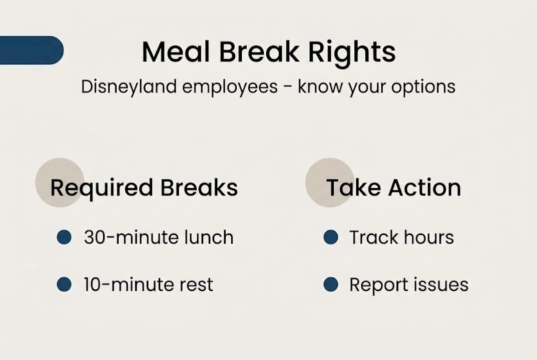 Infographic on employee meal break rights and steps