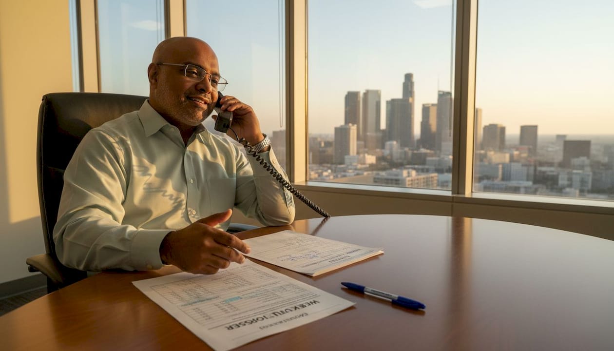 Supervisor reviewing injury response documents