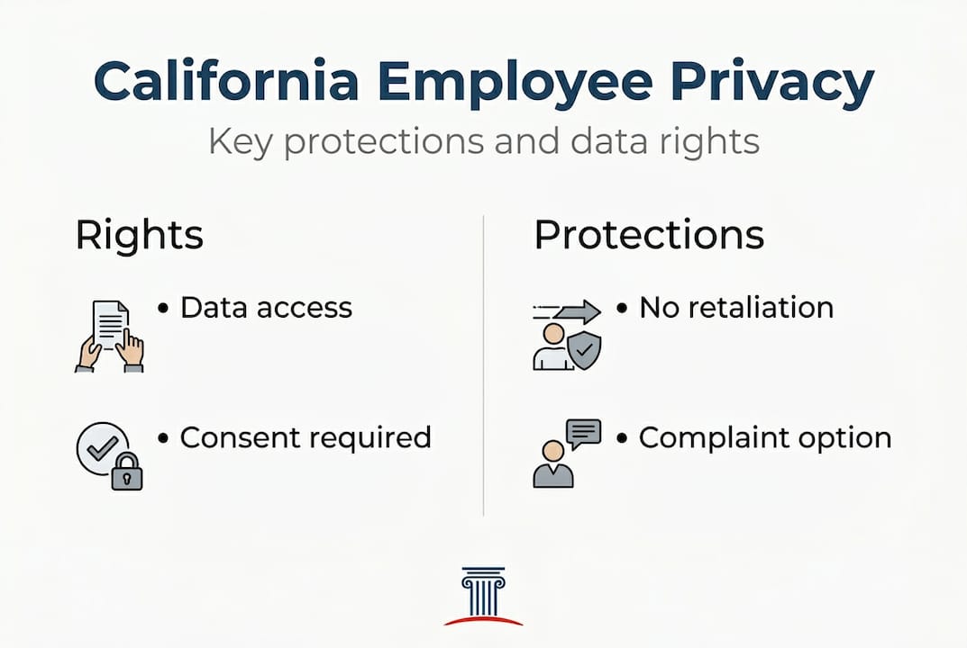 Infographic summarizing employee privacy rights protections