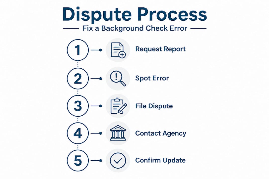 Step-by-step infographic for background check dispute process